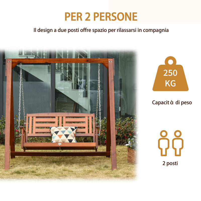 Dondolo 2 Posti da Giardino 160x121x165 cm in Legno Teak
