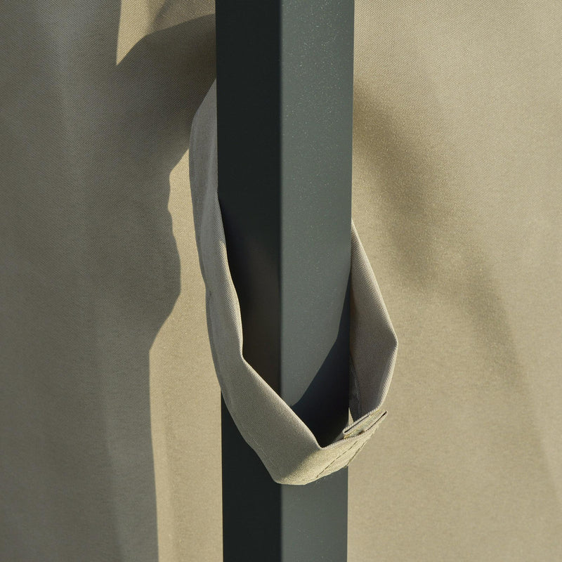 Gazebo da Giardino con Pannelli Solari e LED 3x4m in Acciaio Cachi