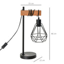 Lampada da Comodino con Paralume in Metallo E14 25x15x48 cm Nera