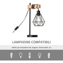 Lampada da Comodino con Paralume in Metallo E14 25x15x48 cm Nera