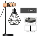 Lampada da Comodino con Paralume in Metallo E14 25x15x48 cm Nera