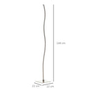 Lampada a LED da Terra a Stelo 144 cm 12W Bianco Caldo Argento