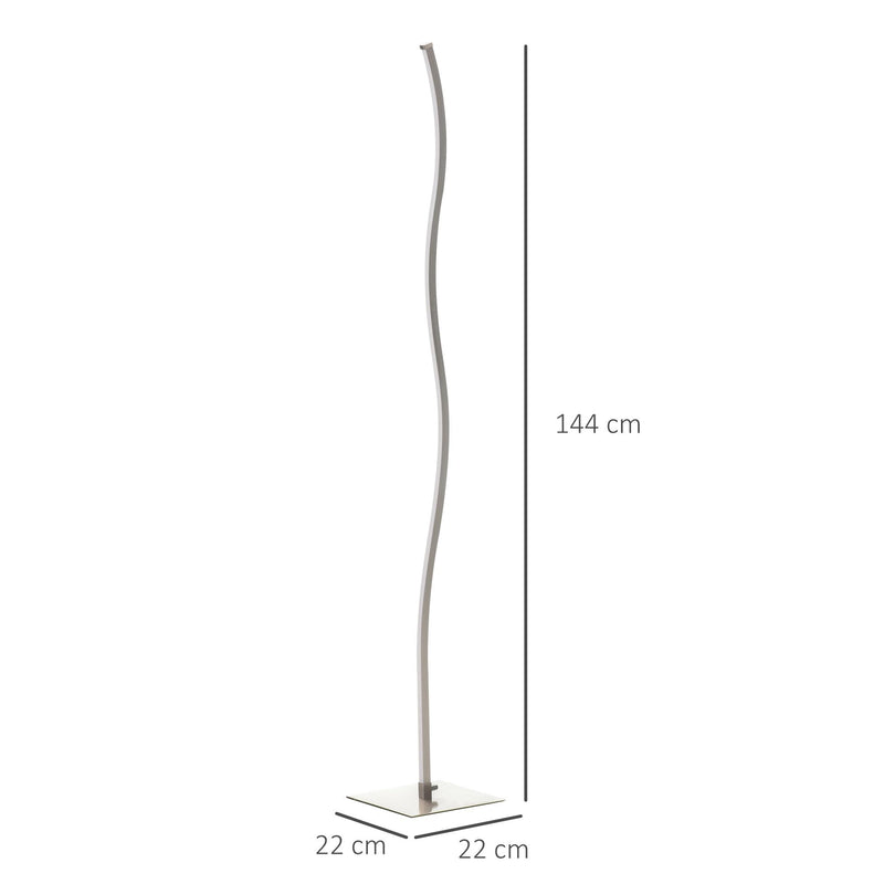 Lampada a LED da Terra a Stelo 144 cm 12W Bianco Caldo Argento