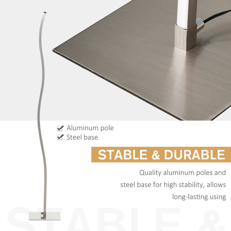 Lampada a LED da Terra a Stelo 144 cm 12W Bianco Caldo Argento