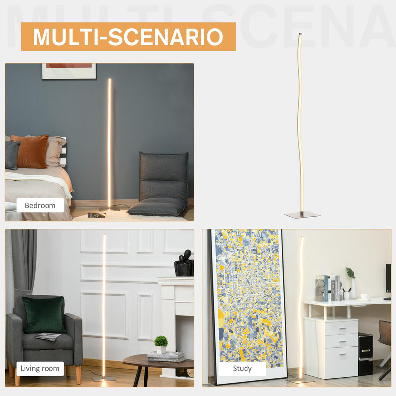 Lampada a LED da Terra a Stelo 144 cm 12W Bianco Caldo Argento