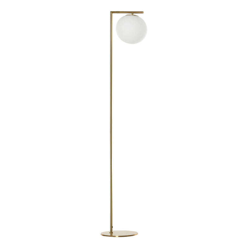 Lampada da Terra con Paralume 30x26x160 cm E27 in Metallo e Vetro Oro e Bianco