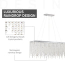 Lampadario Moderno a Gocce 80x20x130 cm E14 40W Argento