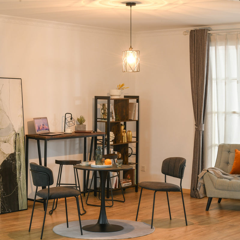 Lampadario Stile Geometrico 16x16x120 cm E27 in Metallo Nero