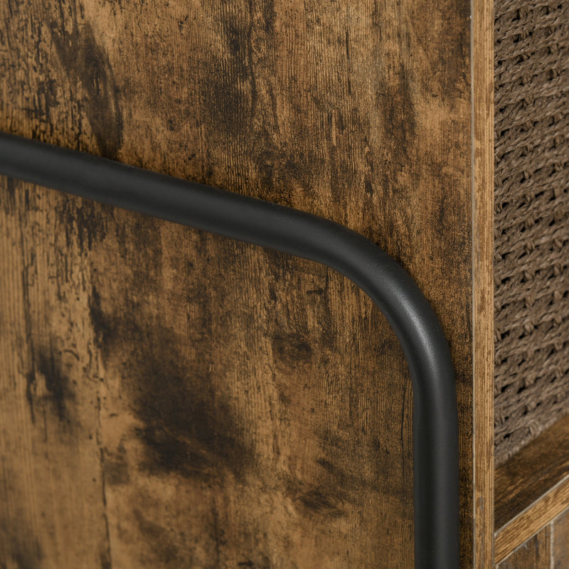 Libreria 3 Ripiani e 2 Ante 81x40x160 cm in Legno e Metallo Marrone e Nero