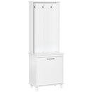 Mobile per Ingresso con Appendiabiti 60x35x169 cm in Legno MDF Bianco