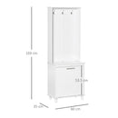 Mobile per Ingresso con Appendiabiti 60x35x169 cm in Legno MDF Bianco