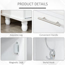 Mobile per Ingresso con Appendiabiti 60x35x169 cm in Legno MDF Bianco