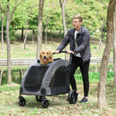 Passeggino per Cani Taglia Medio Grande 98x82x110 cm in Alluminio e Tessuto Oxford Grigio
