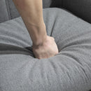 Poltrona con Pouf Poggiapiedi Imbottiti 64x77x107,5 cm in Tessuto Grigio