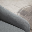 Poltrona con Pouf Poggiapiedi Imbottiti 64x77x107,5 cm in Tessuto Grigio