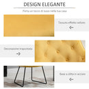 Poltroncina Imbottita 70x66,5x82 cm in Tessuto Effetto Velluto Giallo