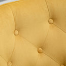 Poltroncina Imbottita 70x66,5x82 cm in Tessuto Effetto Velluto Giallo