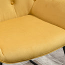 Poltroncina Imbottita 70x66,5x82 cm in Tessuto Effetto Velluto Giallo