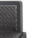 Set Salotto da Giardino Divano 2 Poltrone e Tavolino in Rattan Grigio