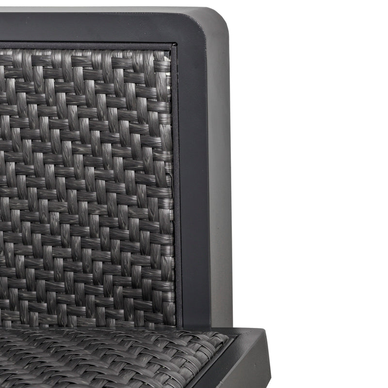 Set Salotto da Giardino Divano 2 Poltrone e Tavolino in Rattan Grigio