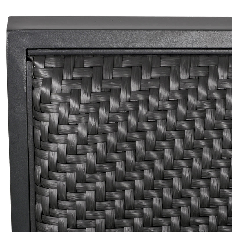 Set Salotto da Giardino Divano 2 Poltrone e Tavolino in Rattan Grigio