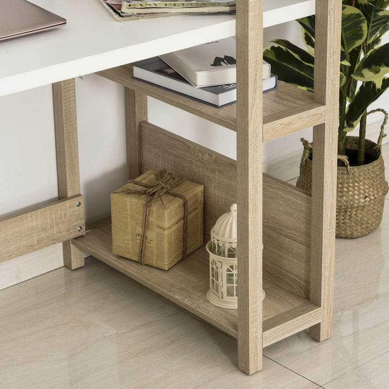 Scrivania con Libreria da Ufficio 120x67x120,5 cm in Legno Rovere