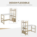 Scrivania con Libreria da Ufficio 120x67x120,5 cm in Legno Rovere