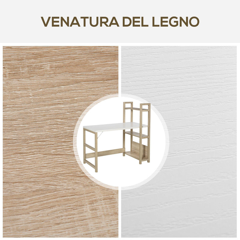 Scrivania con Libreria da Ufficio 120x67x120,5 cm in Legno Rovere