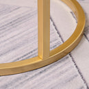 Set 2 Tavolini Impilabili con Bordo Alto in Metallo e MDF Oro