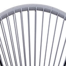 Set 4 Sedie da Giardino Ovali 73x77x87 cm in Rattan PE Grigio Chiaro