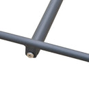 Set Salotto da Giardino Divano 2 Poltrone e Tavolino in Metallo e Textilene Grigio