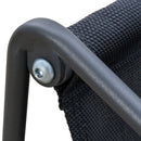 Set Salotto da Giardino Divano 2 Poltrone e Tavolino in Metallo e Textilene Grigio