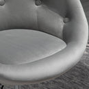 Sgabello Imbottito 66x60x82-94 cm in Poliestere Effetto Velluto Grigio