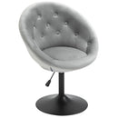 Sgabello Imbottito 66x60x82-94 cm in Poliestere Effetto Velluto Grigio