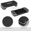 Step Fitness per Allenamento a Casa 68x29x10-15 cm in Polipropilene Nero