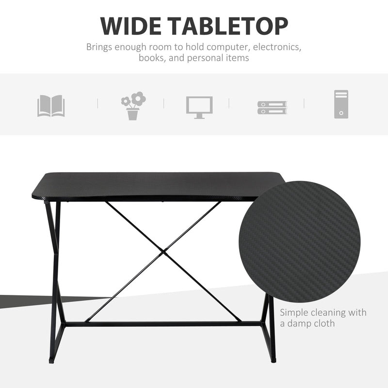 Scrivania da Ufficio Compatta 100x60x75,5 cm in Metallo e MDF Nera