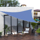 Tenda Vela Ombreggiante Triangolare 5x5x5m in Polietilene Strisce Blue e Bianco