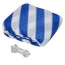 Tenda Vela Ombreggiante Triangolare 5x5x5m in Polietilene Strisce Blue e Bianco