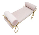 Panca Ribbon Rosa 112,5x49x53 cm in Ferro e MDF e Spugna e Poliestere Rosa e Oro