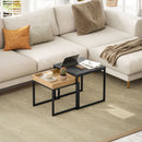 Set 2 Tavolini con Gambe a U Impilabili in Legno e Acciaio   