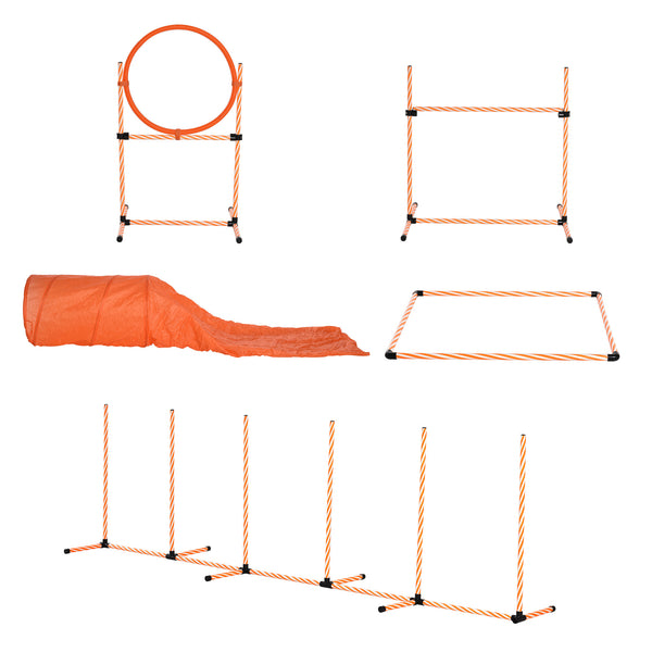 Set Addestramento Cani da Esterno Ø60x297 cm Slalom Ostacolo e Tunnel Arancione online