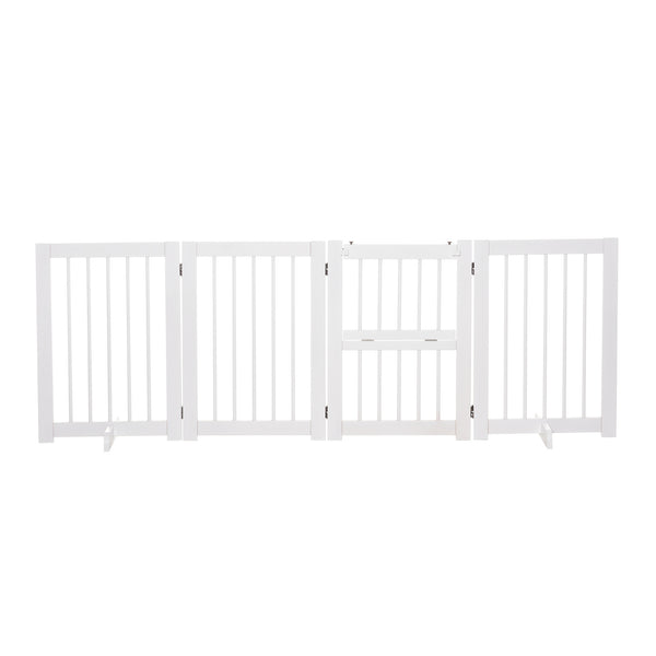 prezzo Cancelletto di Sicurezza Pieghevole per Animali Domestici 215x38x75 cm in Legno Bianco