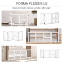 Cancelletto di Sicurezza Pieghevole per Animali Domestici 215x38x75 cm in Legno Bianco