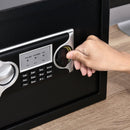Cassaforte a Mobile Digitale a Batteria 35x30x39,3 cm in Acciaio Nera