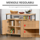 Credenza con Ante e Vani Aperti 100x35x80cm in MDF Rovere