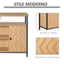 Credenza con Ante e Vani Aperti 100x35x80cm in MDF Rovere