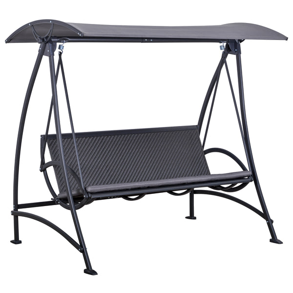 Dondolo 3 Posti da Giardino 189x133x176,5 cn in Metallo e Poliestere Grigio prezzo