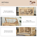 Gabbia per Roditori e Criceti 78x40x44 cm con Tetto Apribile in Legno Naturale