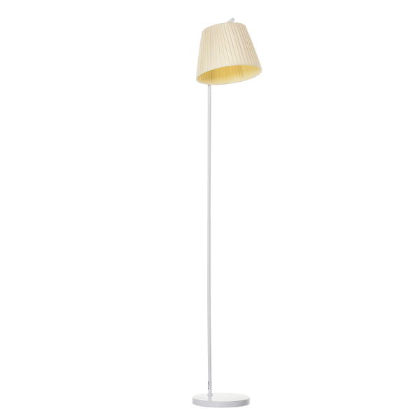 sconto Lampada da Terra con Paralume 45x27x165 cm E27 in Metallo e Tessuto Biano Crema