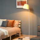 Lampada da Terra con Paralume 45x27x165 cm E27 in Metallo e Tessuto Biano Crema